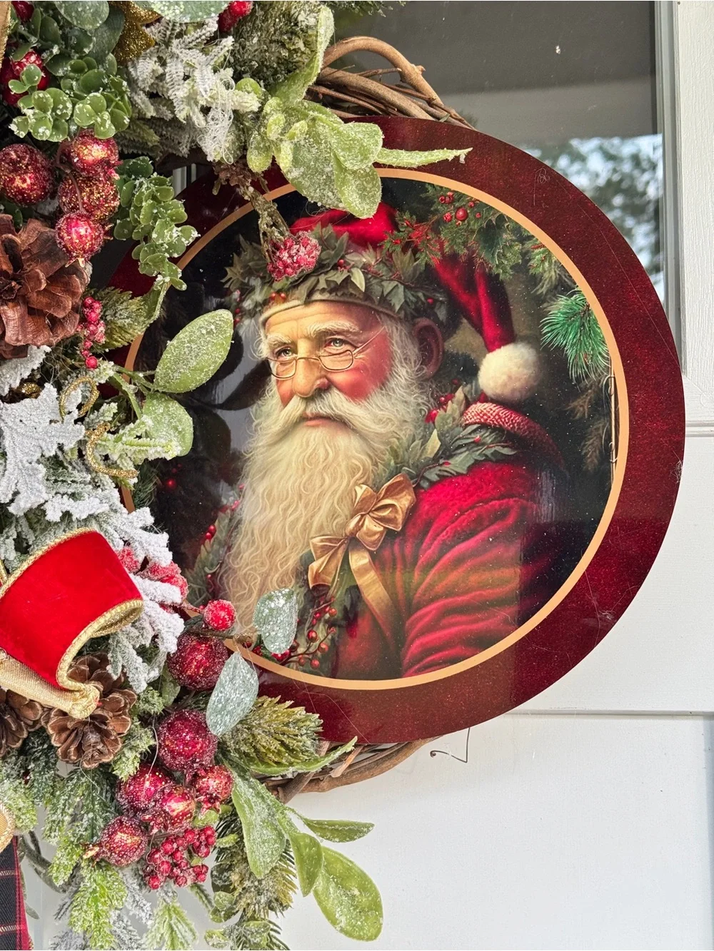 Vintage Santa Grapevine Wreath